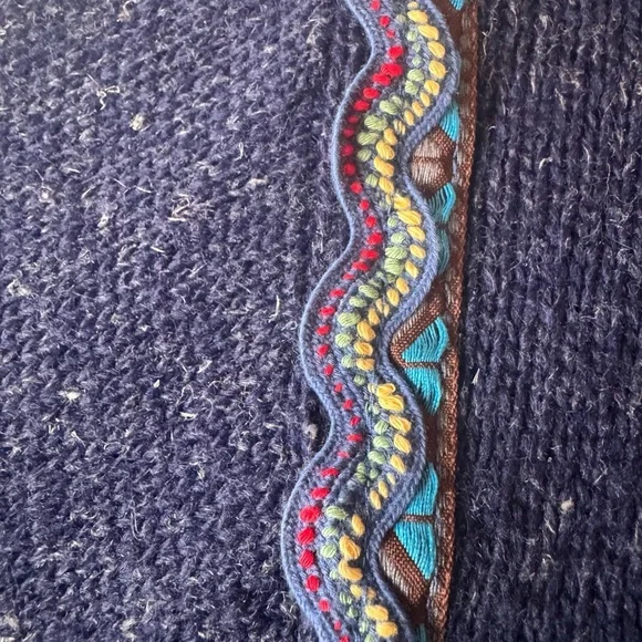 Anthropologie Moth Corn Wind Navy Kimono Cardigan Wrap Sweater women’s medium - Picture 12 of 17